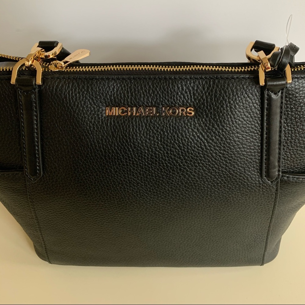 MICHAEL KORS BEDFORD BLACK LEATHER TOTE